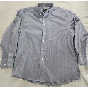 Jos. A. Bank Blue Check Long Sleeve Button Up‎ Shirt Mens Large